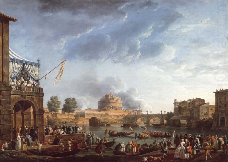 Claude-joseph Vernet A Sporting Contest on the Tiber at Rome china oil painting image